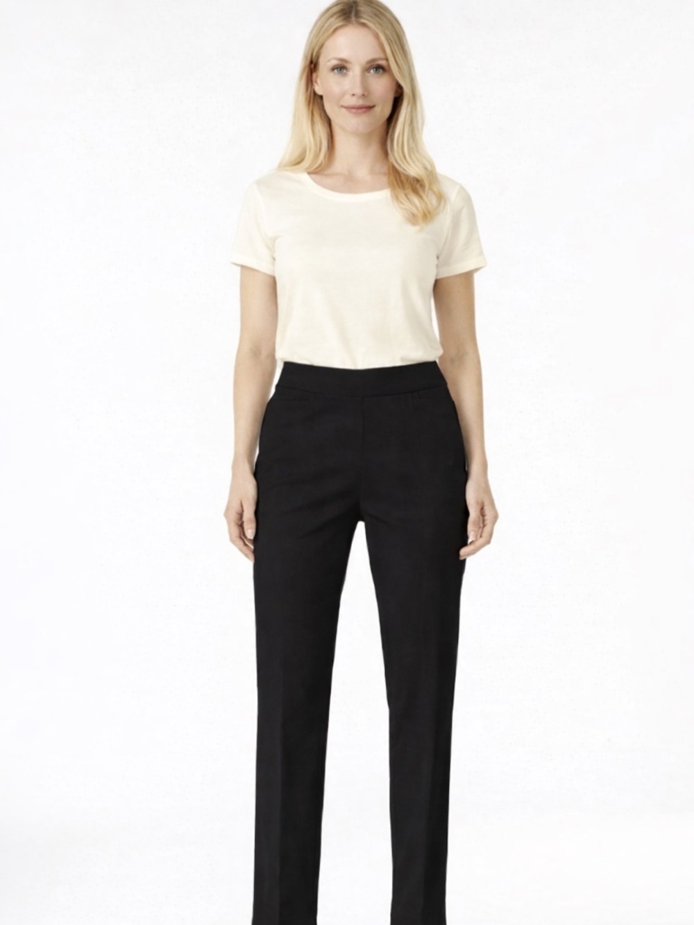 Alfred Dunner Petite Classics Tummy-Control Pull-on Straight-Leg Pants NWT /14P